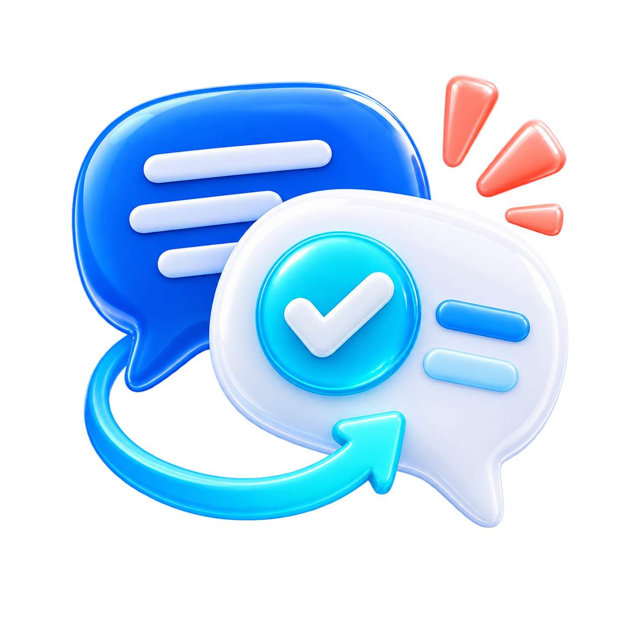 Maria-style 3D customer follow-up messages