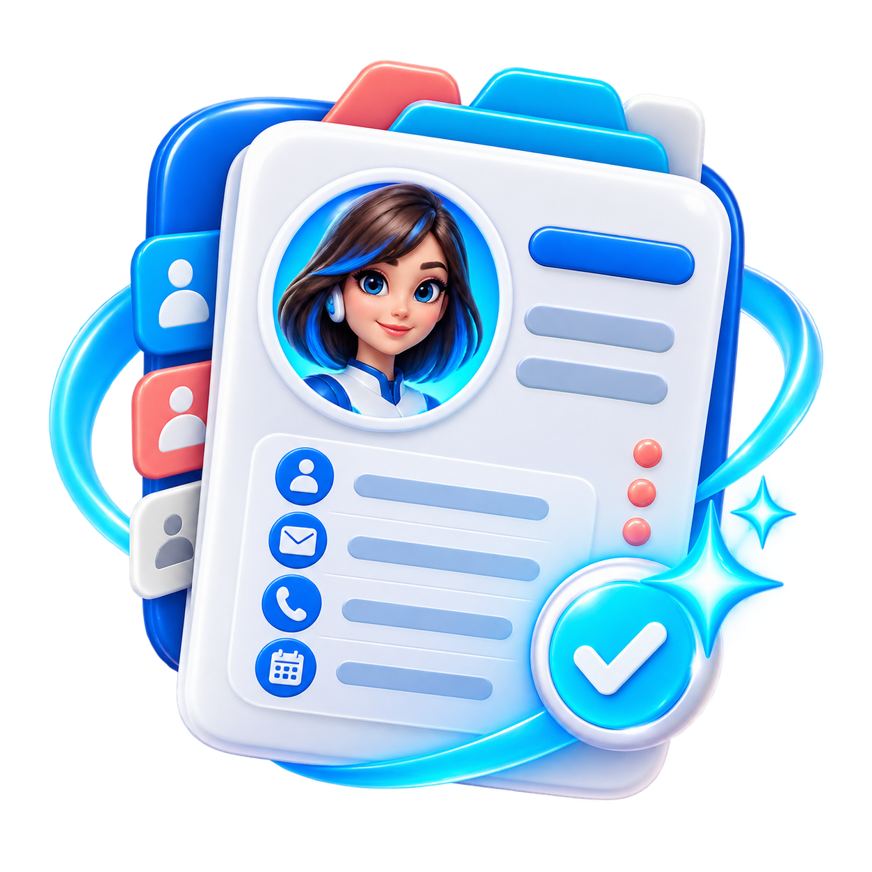 Maria-style 3D CRM customer record